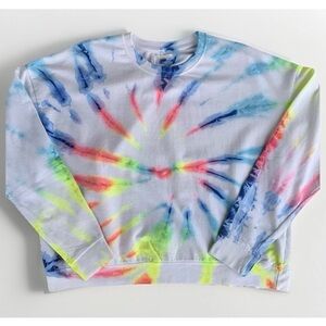 Neon Fireworks Tie Dye Sweatshirt Bloom + Pop Size Medium Lightweight
